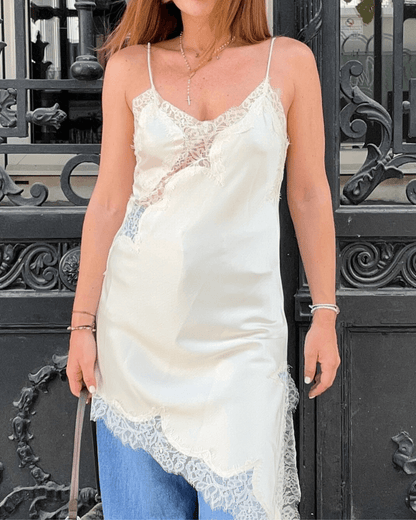 Seame CH - Guia Asymmetric Satin Lace Cocktail Dress - Dresses - none